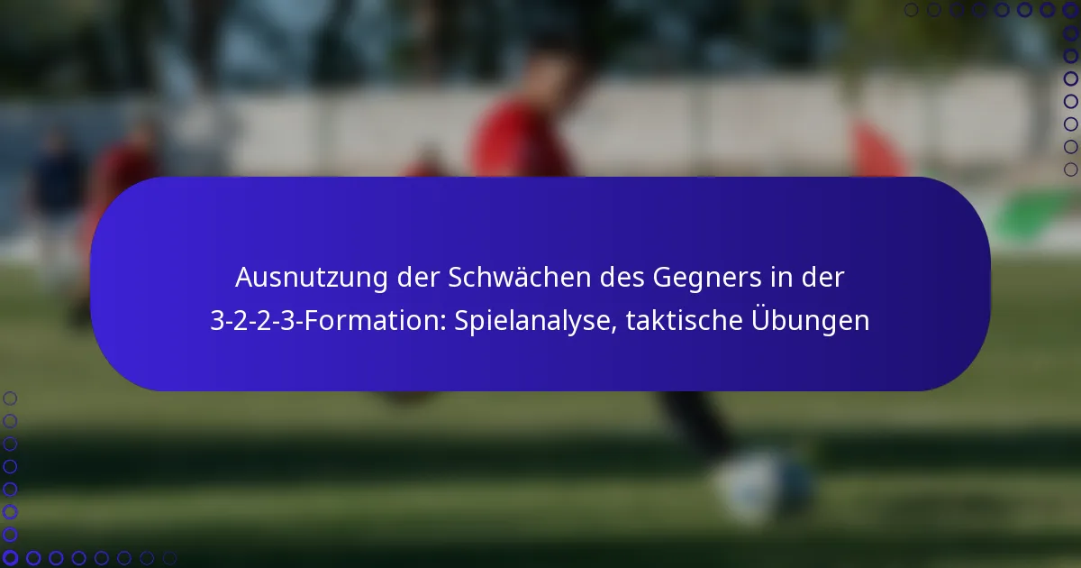 Ausnutzung der Schwächen des Gegners in der 3-2-2-3-Formation: Spielanalyse, taktische Übungen