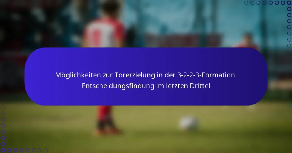 Möglichkeiten zur Torerzielung in der 3-2-2-3-Formation: Entscheidungsfindung im letzten Drittel
