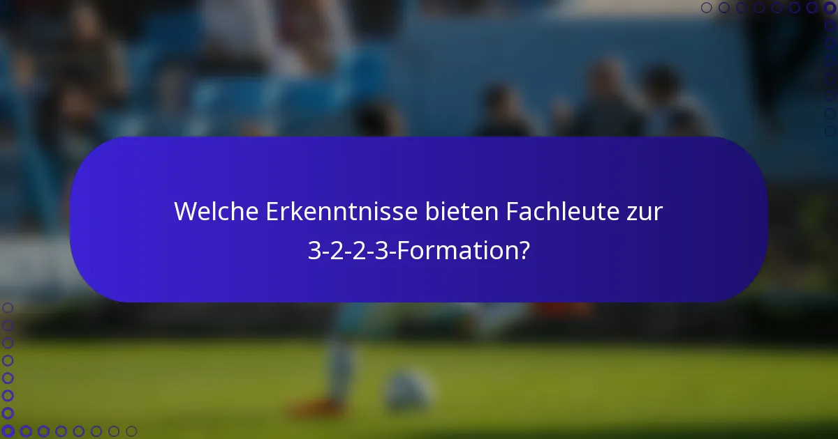 Welche Erkenntnisse bieten Fachleute zur 3-2-2-3-Formation?