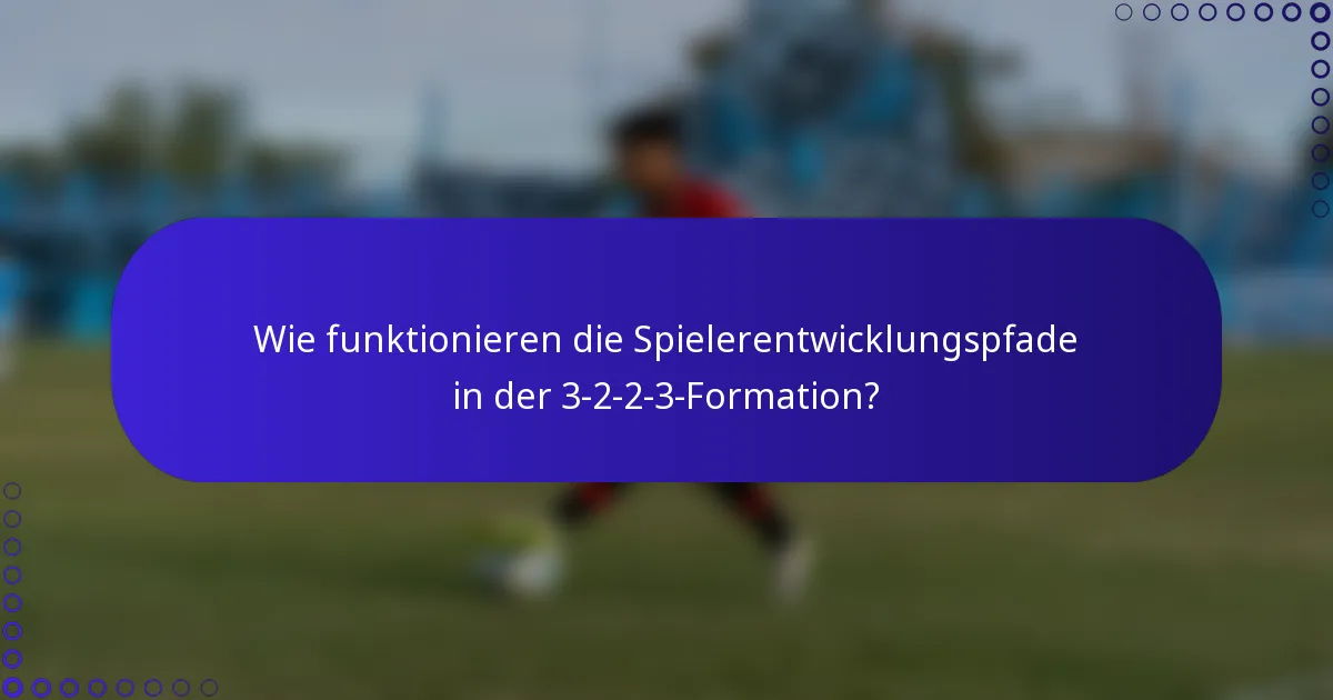 Wie funktionieren die Spielerentwicklungspfade in der 3-2-2-3-Formation?